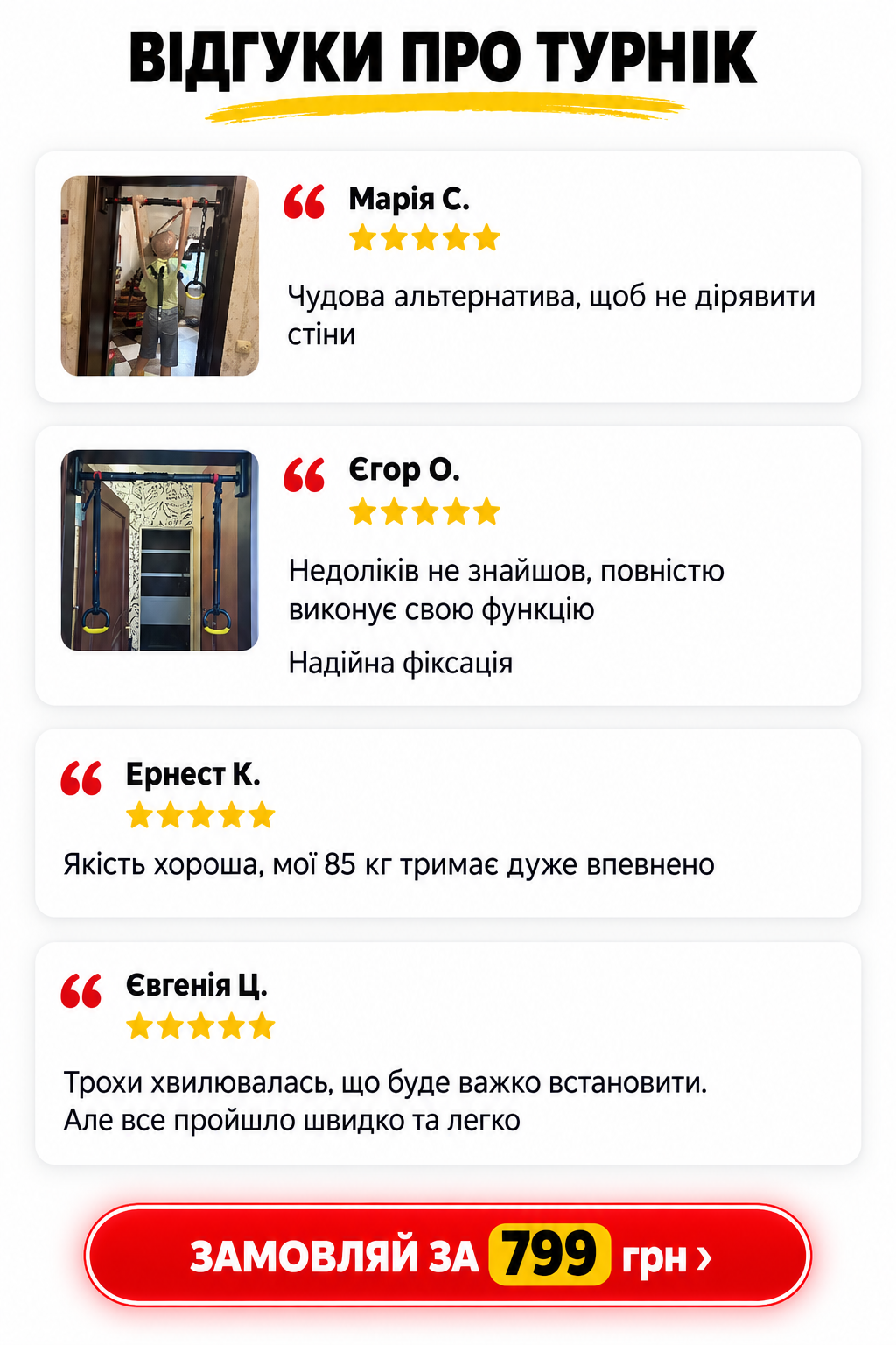 Відгуки про турнік